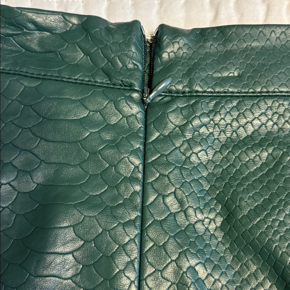 Shinestar Green Snake Print Mini Skirt, Size Medium